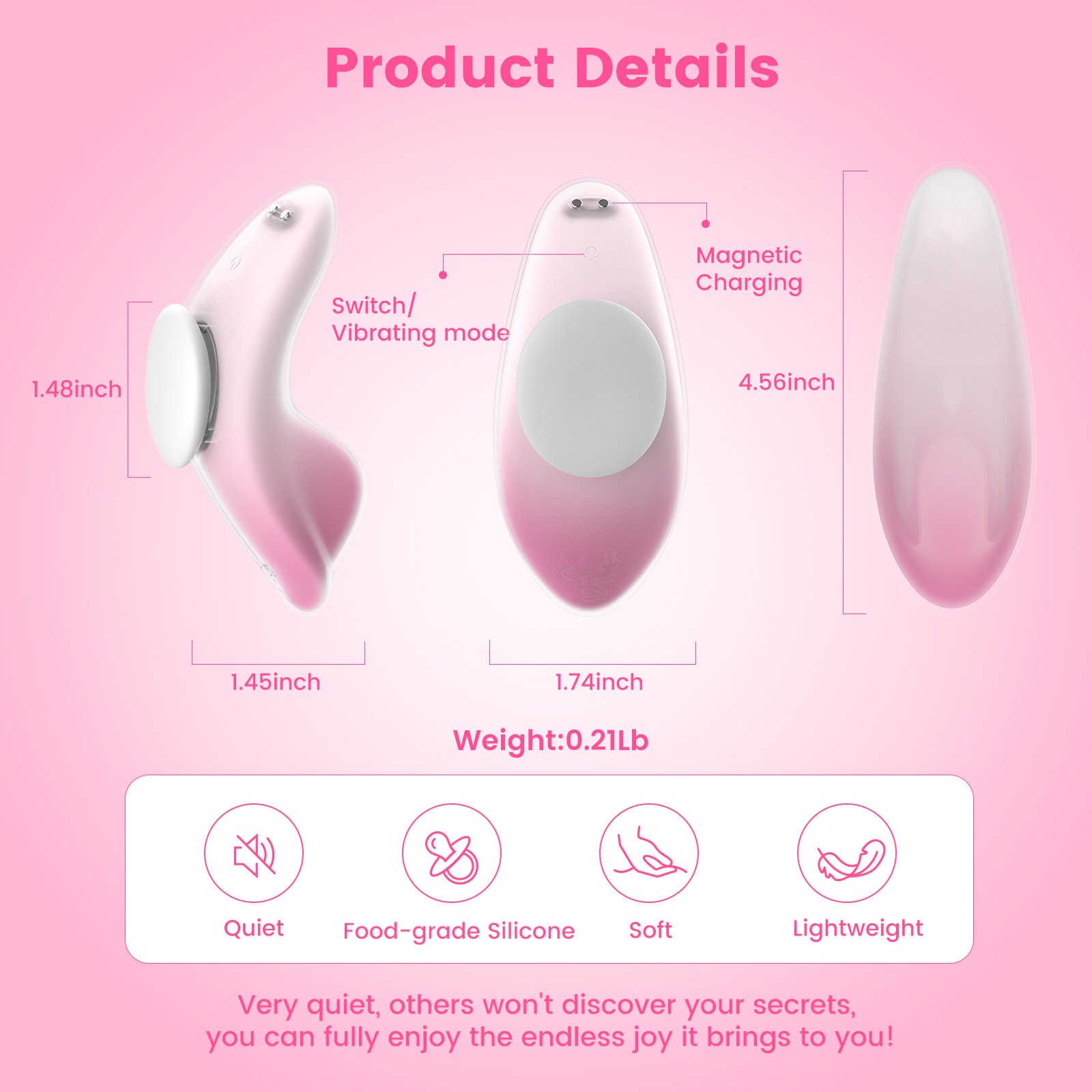 Invisible Wearable Vibrator with Magnetic Clip Panty vibrator remote - Image 7