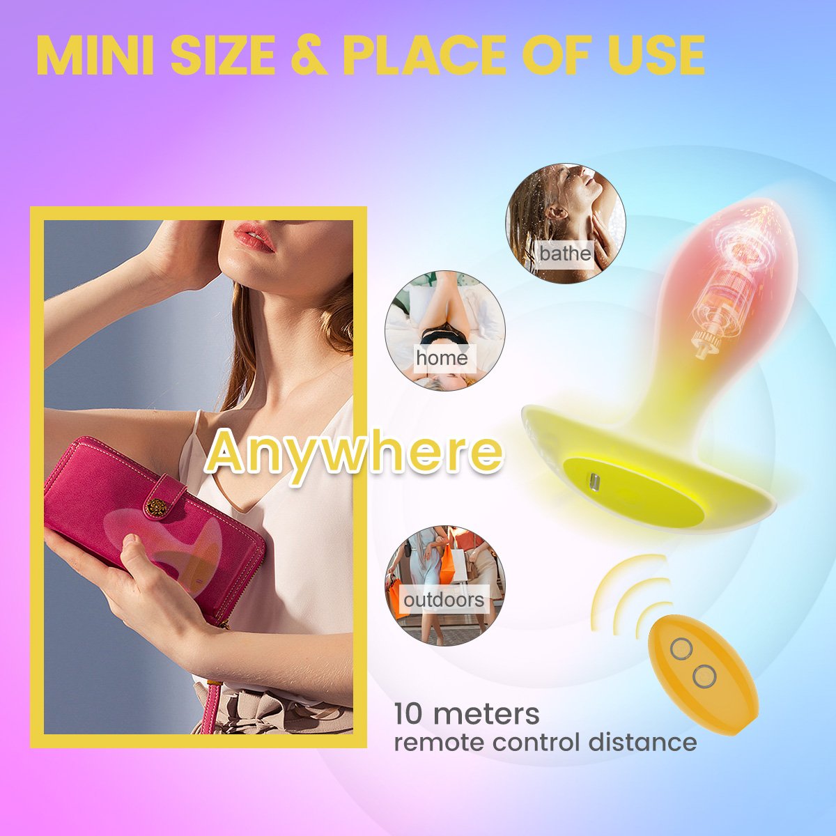 Dual silicone USB-C anal plug with remote - Image 11