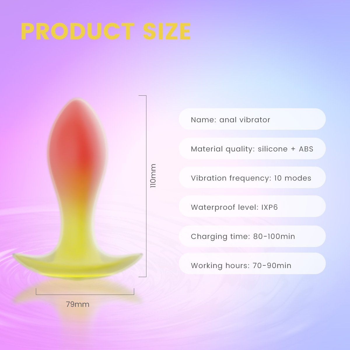 Dual silicone USB-C anal plug with remote - Image 4