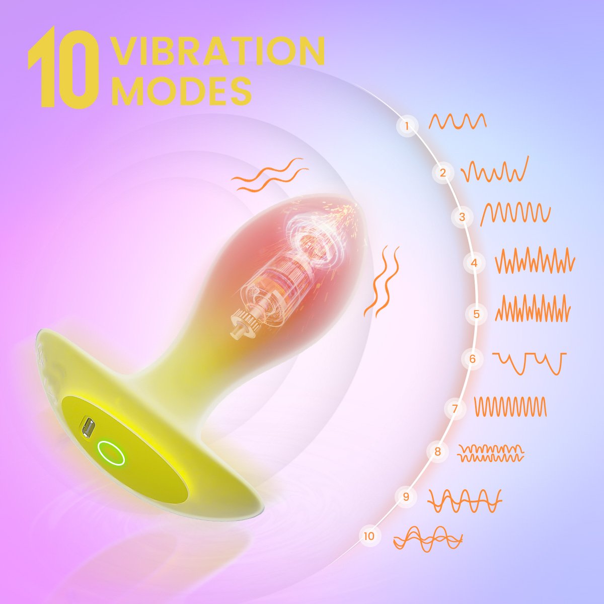 Dual silicone USB-C anal plug with remote - Image 5